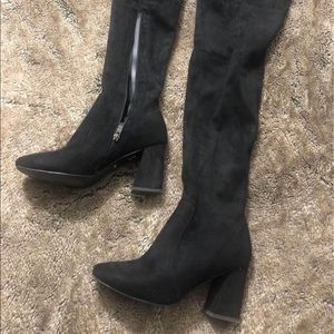 Black over the knee suede boots